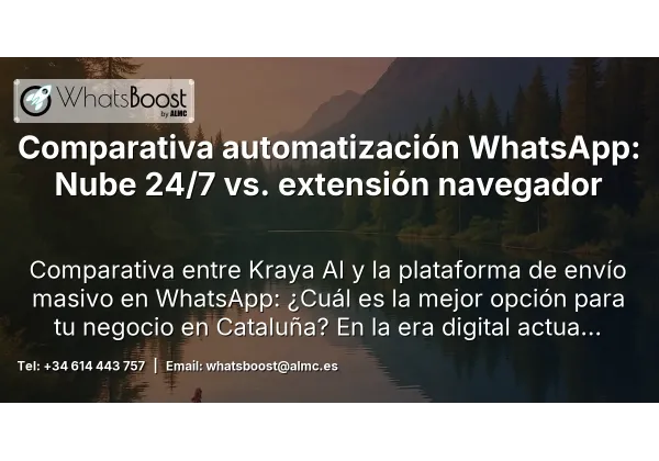Comparativa automatización WhatsApp: Nube 24/7 vs. extensión navegador