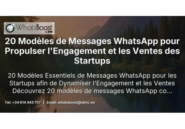 20 Modèles de Messages WhatsApp pour Propulser l'Engagement et les Ventes des Startups