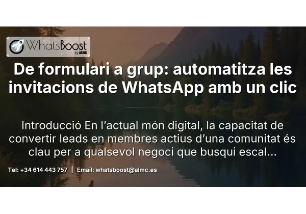 De formulari a grup: automatitza les invitacions de WhatsApp amb un clic