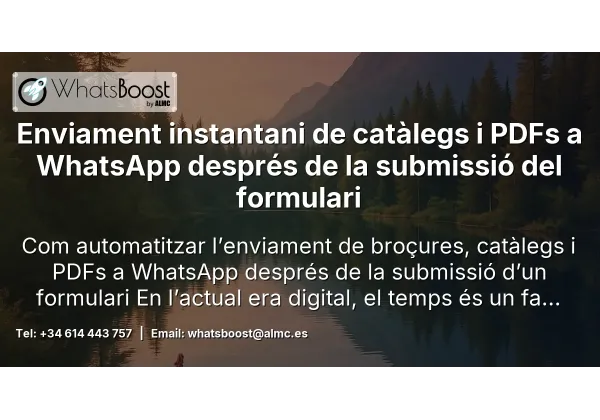 Enviament instantani de catàlegs i PDFs a WhatsApp després de la submissió del formulari