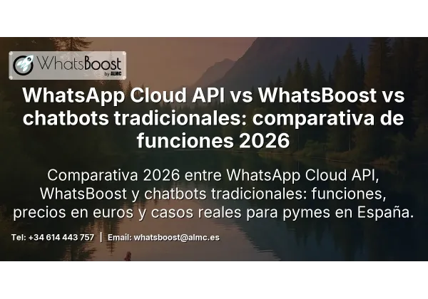 WhatsApp Cloud API vs nuestra plataforma vs Chatbots: Comparativa 2026 en España