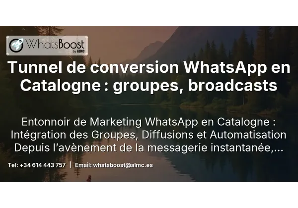 Tunnel de conversion WhatsApp en Catalogne : groupes, broadcasts