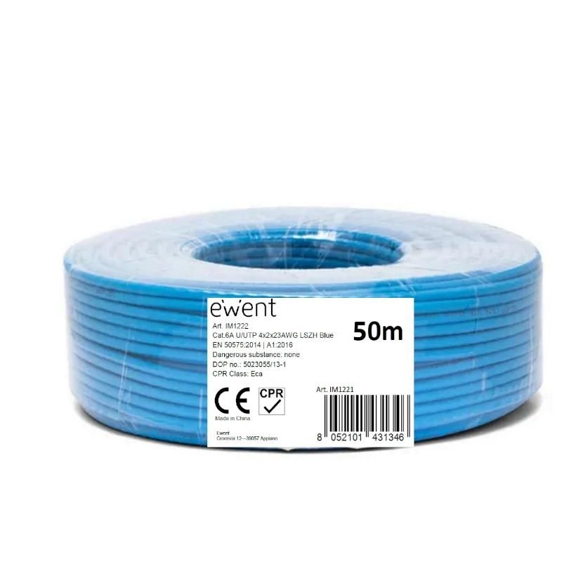 Câble ou accessoire Ewent Bobina Cable Red CAT6A U/UTP,LSZH,50m