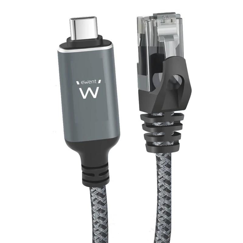 Câble ou accessoire Ewent Cable USB-C 3.1 A RJ45 CAT6 FTP, 1Gbps, 2m