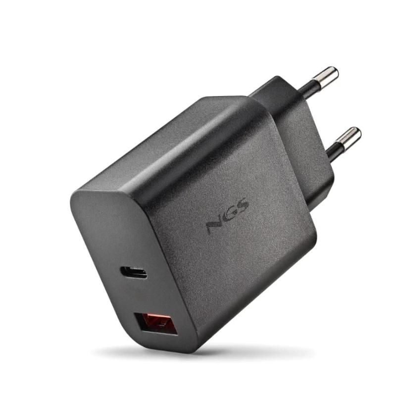 Cargador o adaptador de corriente NGS GAN ULTRARAPIDO 30W USB-C+ USB-A