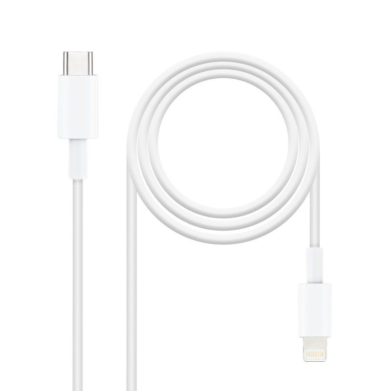 Cable Nanocable Lightning a USB-C 0,5 m blanc