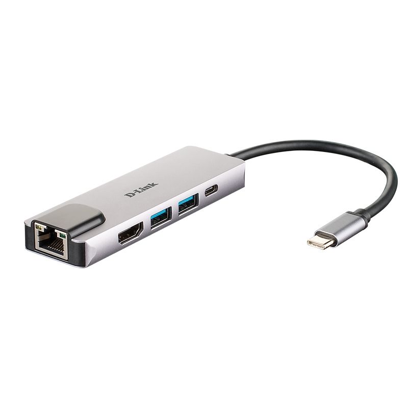 Hub USB-C D-Link DUB-M520 5 en 1 HDMI 4K Ethernet gris