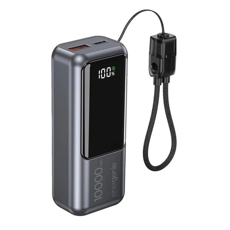 Bateria GEMBIRD Powerbank con LCD 10000 mAh gris