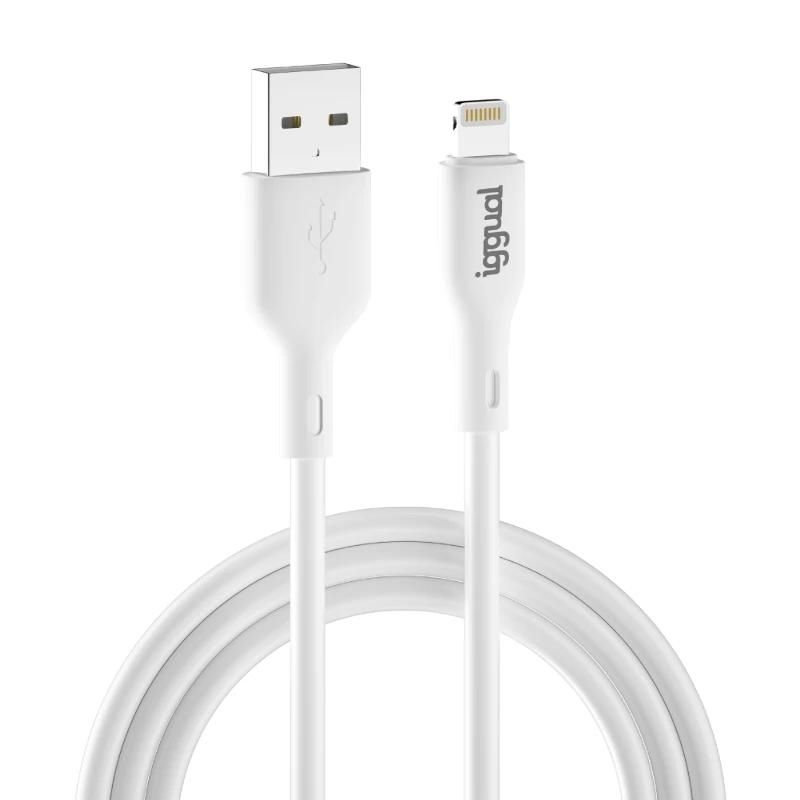 Cable iggual USB-A a Lightning 1 m blanco IGG316955