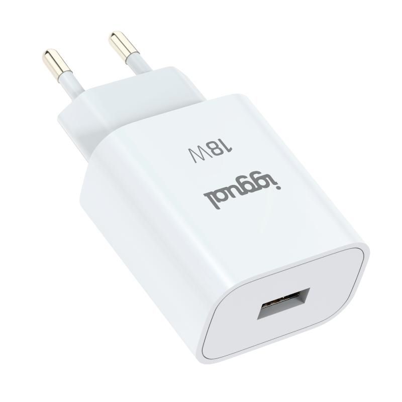 Cargador de pared iggual IGG317174 1xUSB-A QC3.0 18W blanco