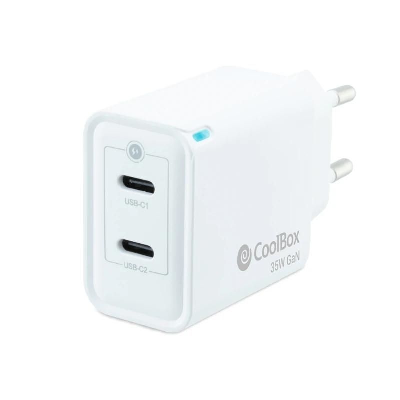 Carregador de paret CoolBox COO-CUP-35CC GaN 35W 2x USB-C