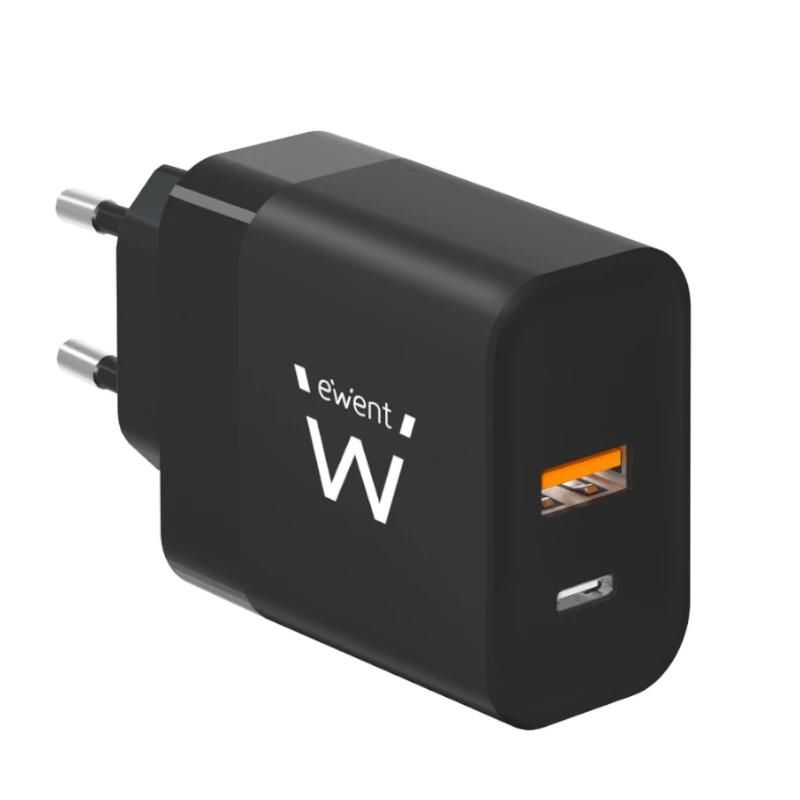 Carregador ràpid Ewent EW1327 GaN 45W USB-C i USB-A