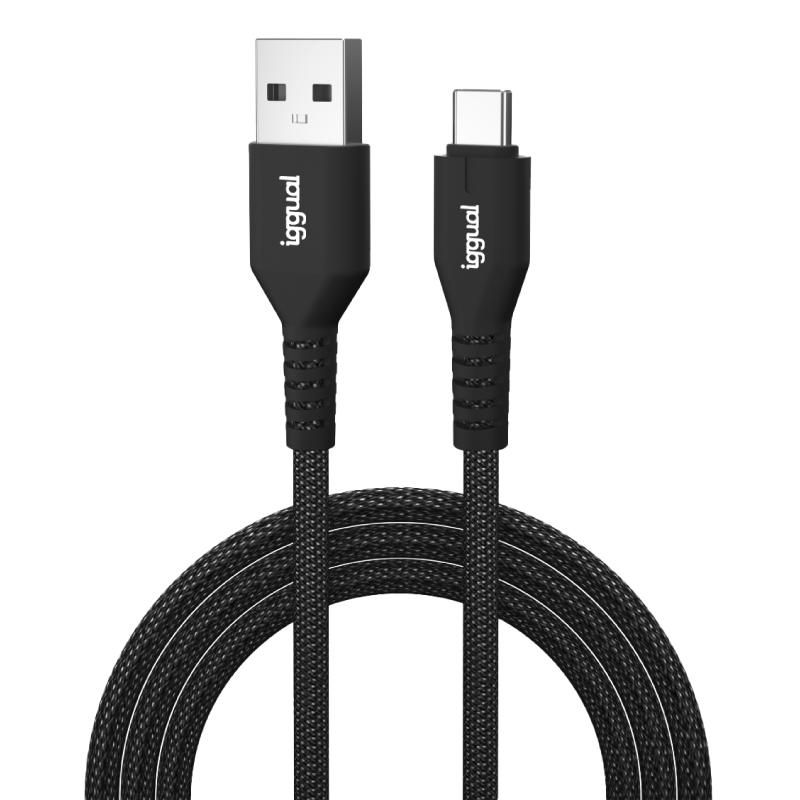 Cable USB-A a USB-C iggual IGG320006 3A 1,8 m negre