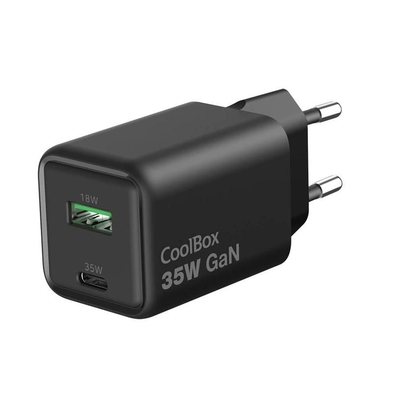 Carregador de paret CoolBox COO-CUP-35CA-B GaN 35 W negre