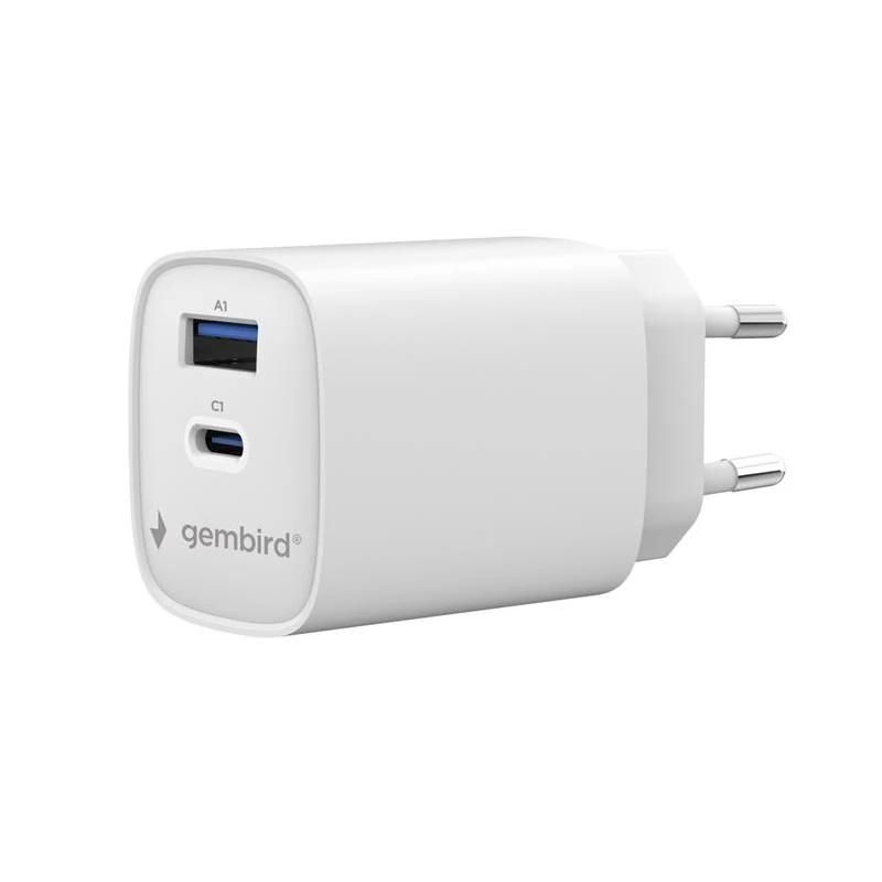 Cargador o adaptador de corriente GEMBIRD rápido USB de 2 puertos y 45 W