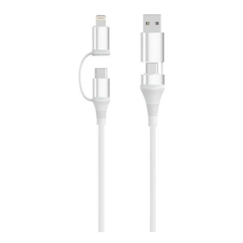 Chargeur ou adaptateur secteur Ewent Cable 4-1 60W 1m USB-C Lightning USB-A Datos