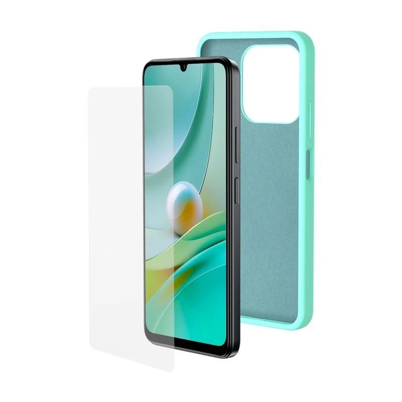 SPC 4346M case and tempered glass pack for 6.8" mint green