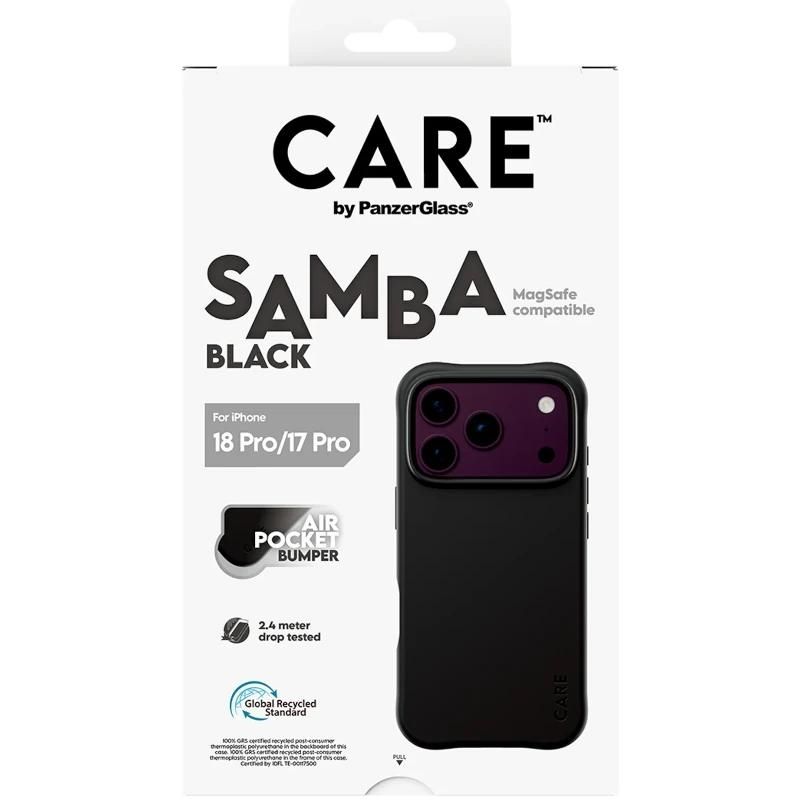 Phone case or protector PanzerGlass Care Samba Case Black MagSafe iP 18Pro 17Pro