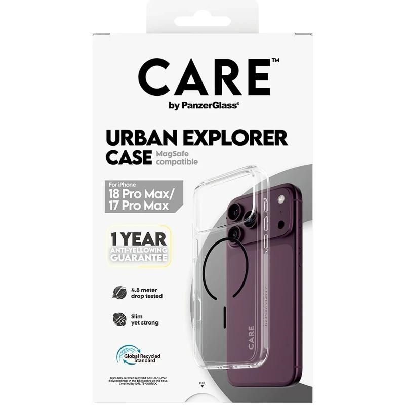 Phone case or protector PanzerGlass Care Urban Case Trans Black MagSafe iP 18PMx 17PMx