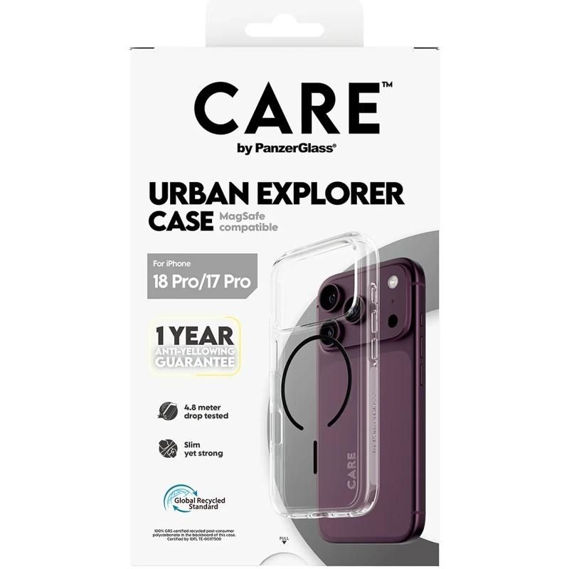 Phone case or protector PanzerGlass Care Urban Case Trans Black MagSafe iP 18Pro 17Pro