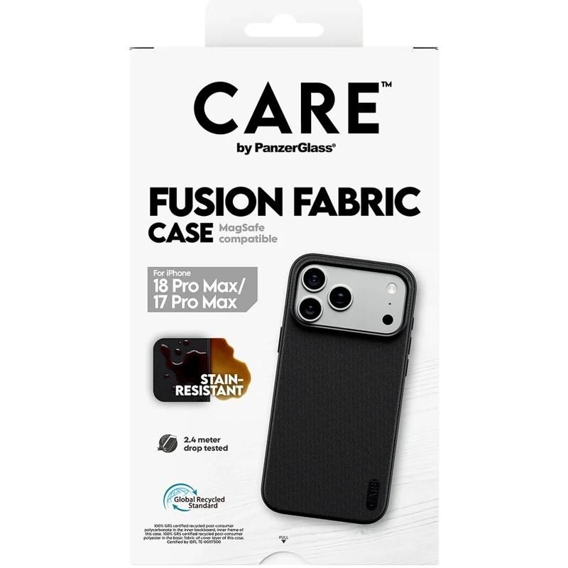 Phone case or protector PanzerGlass Care FusionFabricCase Black MagSafe iP 18PrM 17PrM