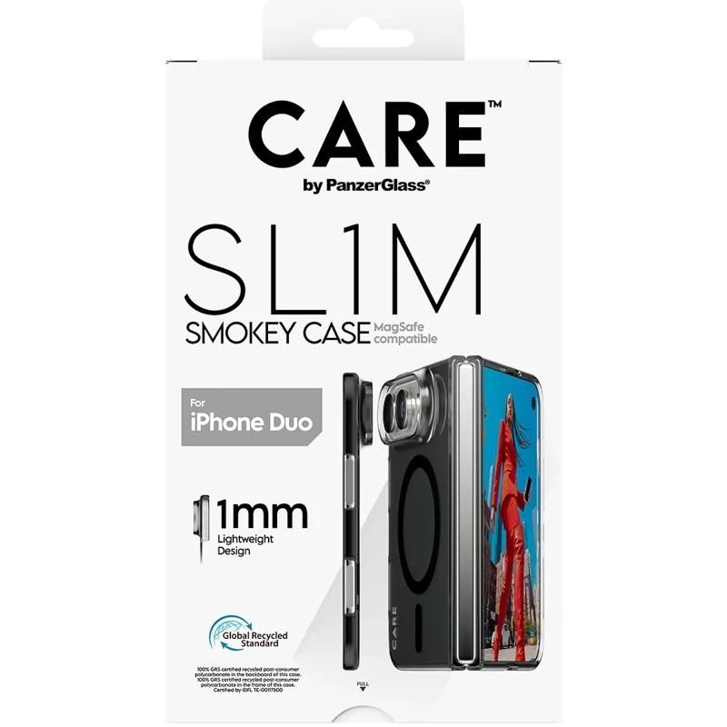 Phone case or protector PanzerGlass Care SL1M Case Smokey w. MagSafe iPhone Duo