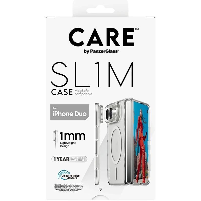 Phone case or protector PanzerGlass Care SL1M Case Transparent w. MagSafe iPhone Duo