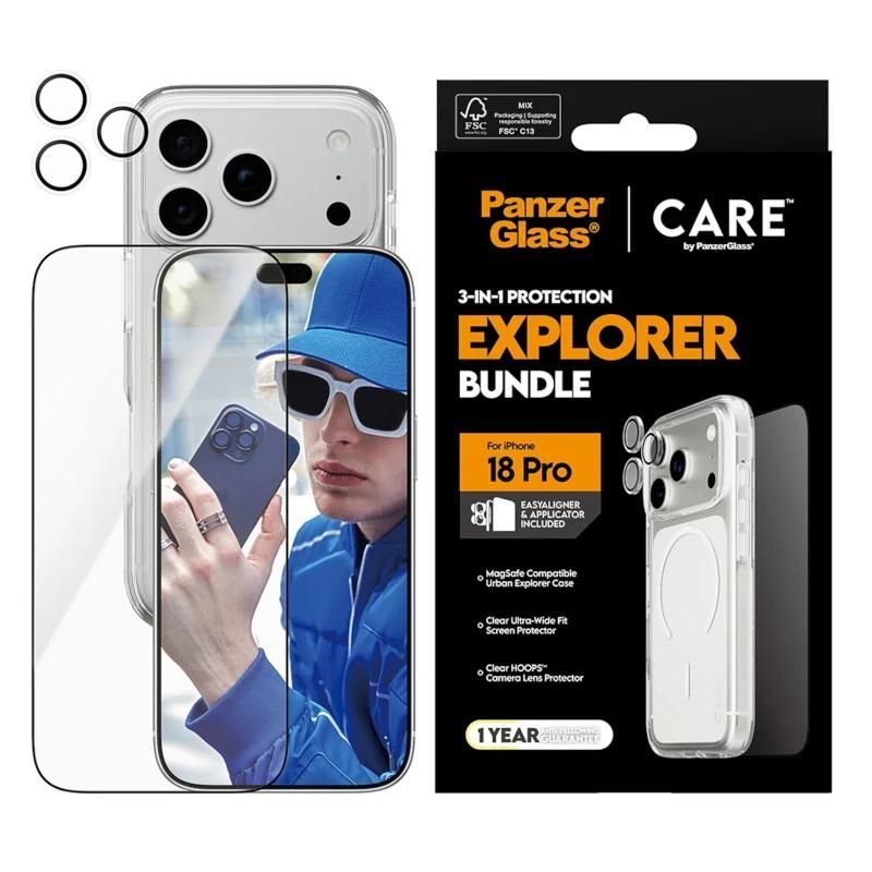 Phone case or protector PanzerGlass Bundle Proteccion 3x1 Iphone 18 Pro