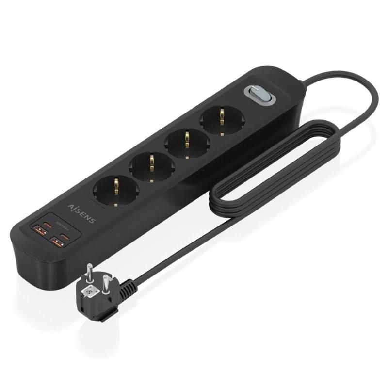 Regleta Aisens ASPS-2A2C13-BK 4 tomas Schuko con USB-C PD