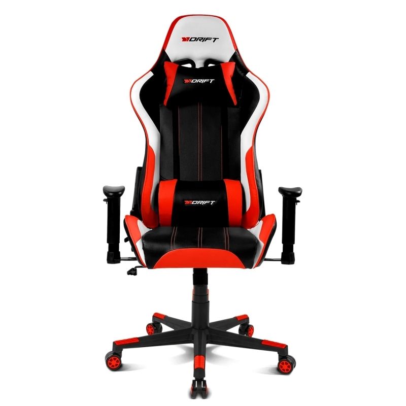 Cadira gaming Drift DR175 vermella/negra amb reposabraços 2D