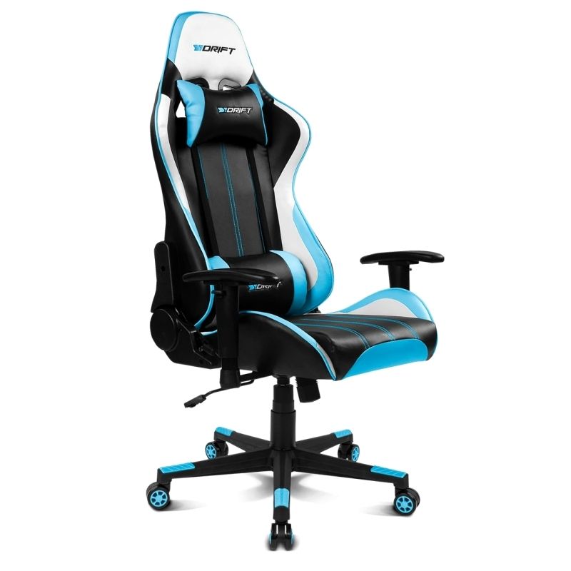 Silla gaming Drift DR175 azul/negro con reposabrazos 2D