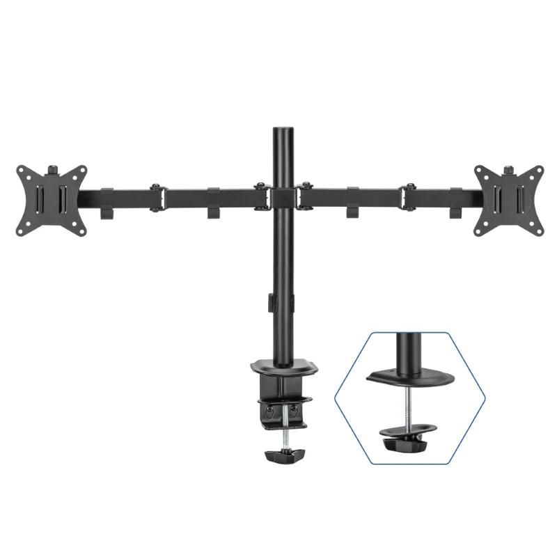 Suport per a pantalla iggual SPM02 Soporte pinza mesa 2 monitores 17-32"