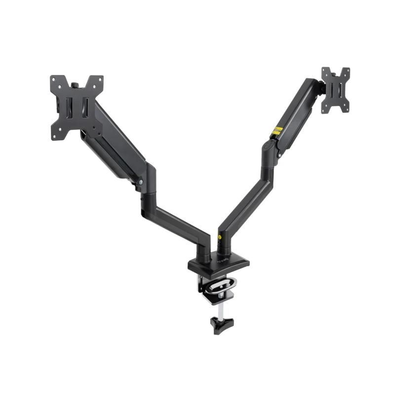 Soporte de mesa TooQ DB1434TNR-B 2 brazos 13-34" negro