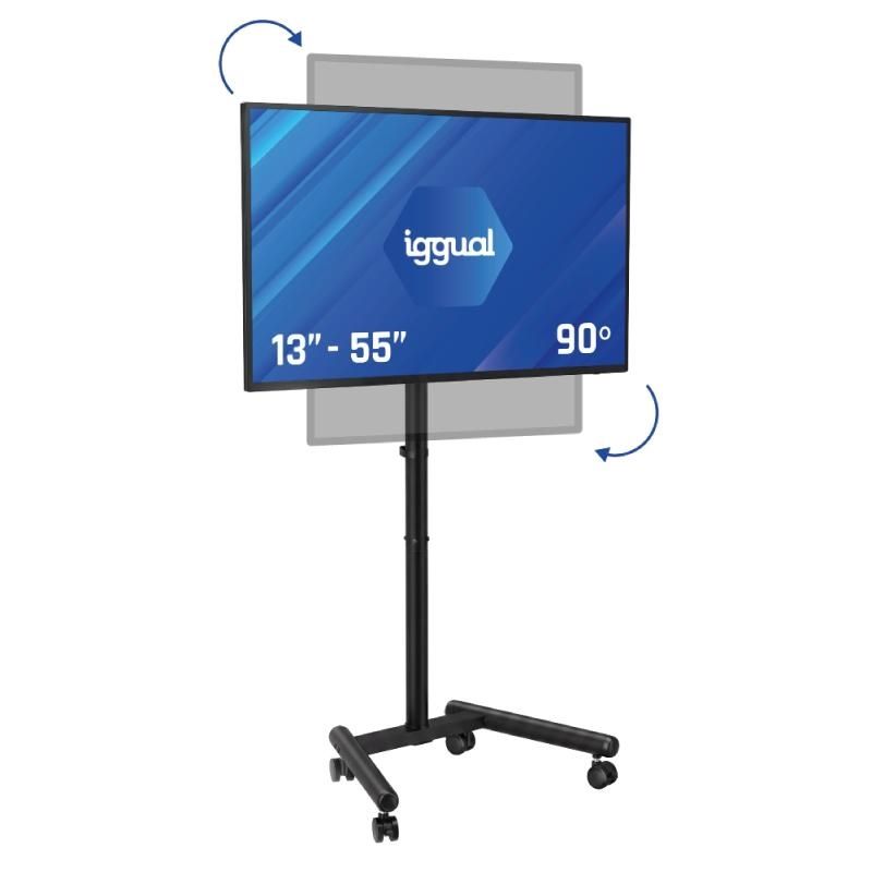 Support pour écran iggual SRTV55 Soporte TV suelo ruedas 13"-55" 20kg