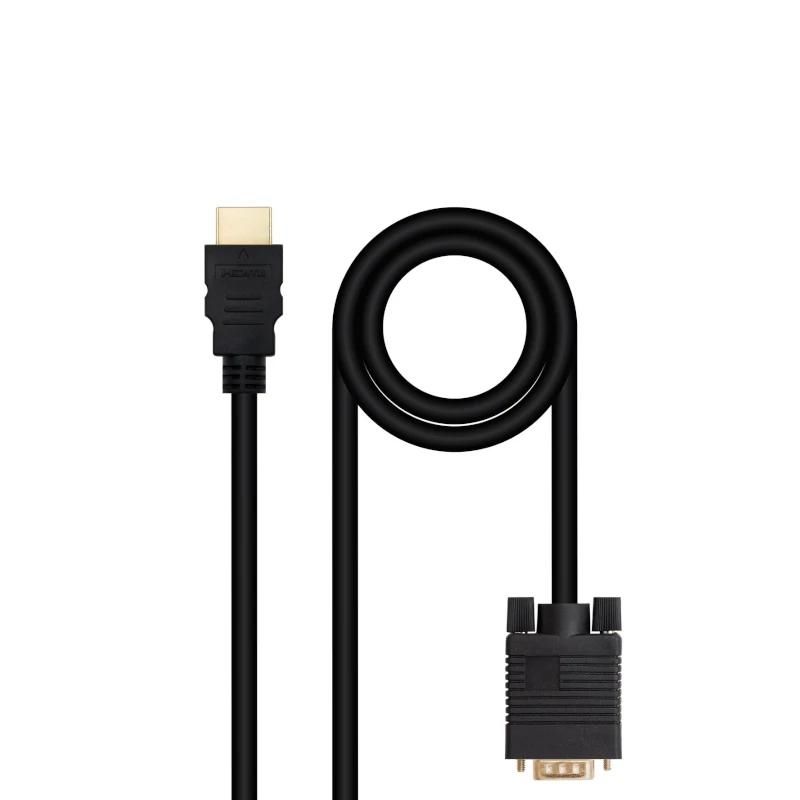 Câble audio ou vidéo NANOCABLE Conversor HDMI a VGA M-M, 1.8 m noir