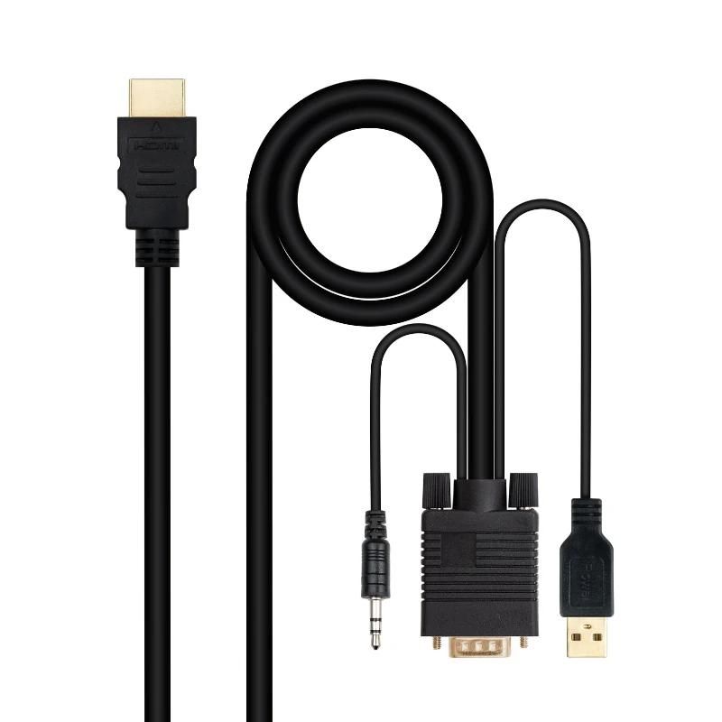 HDMI to VGA Converter Cable Nanocable 10.15.4350, 1.8 m, Black
