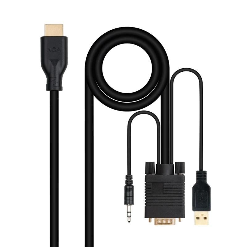 Cable d'imatge o so NANOCABLE Conversor VGA+Audio a HDMI M-M 1,8 m