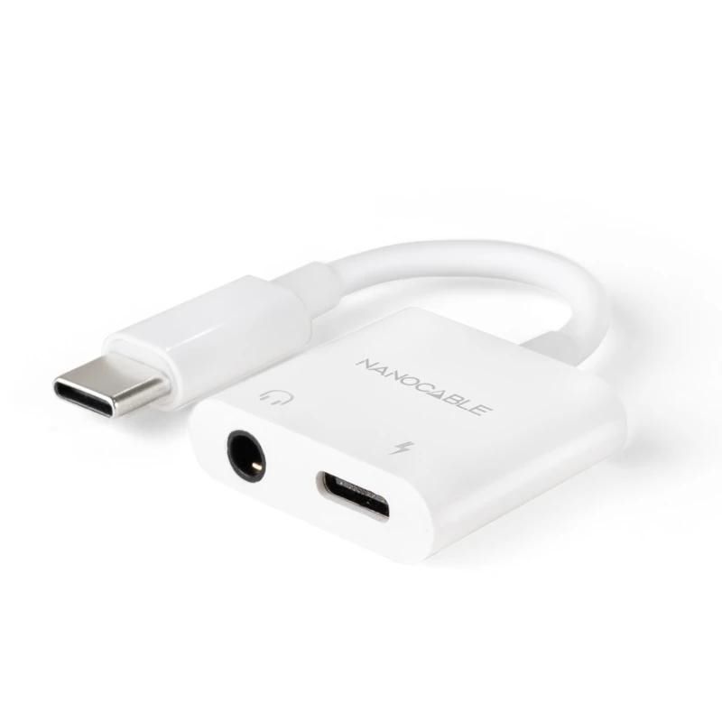 Cable d'imatge o so NANOCABLE USB-C a Jack+USB-C/H PD 60W