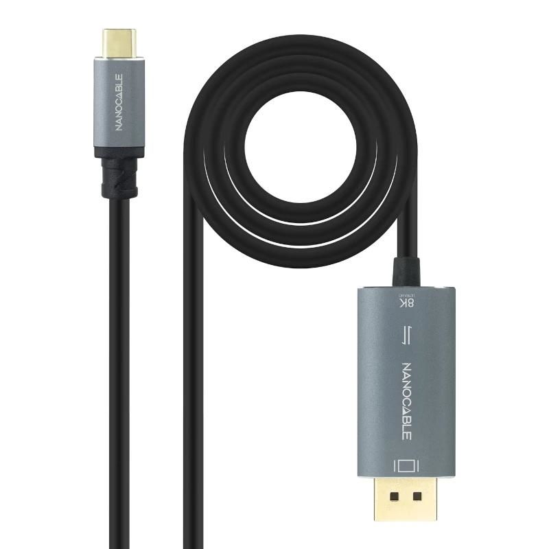 Câble audio ou vidéo NANOCABLE USB-C/M-DP/M Bidireccional 2 M