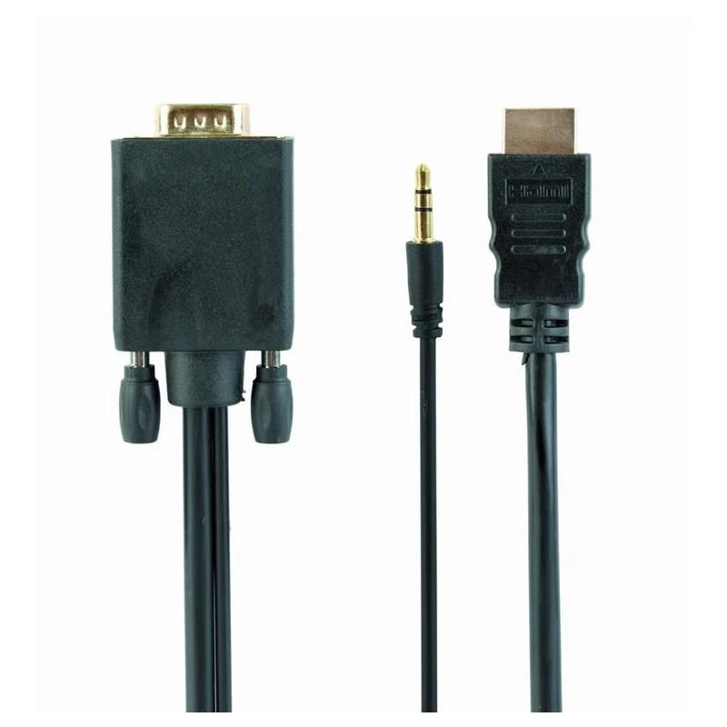 Câble audio ou vidéo GEMBIRD HDMI a VGA + audio 1.8 mt noir