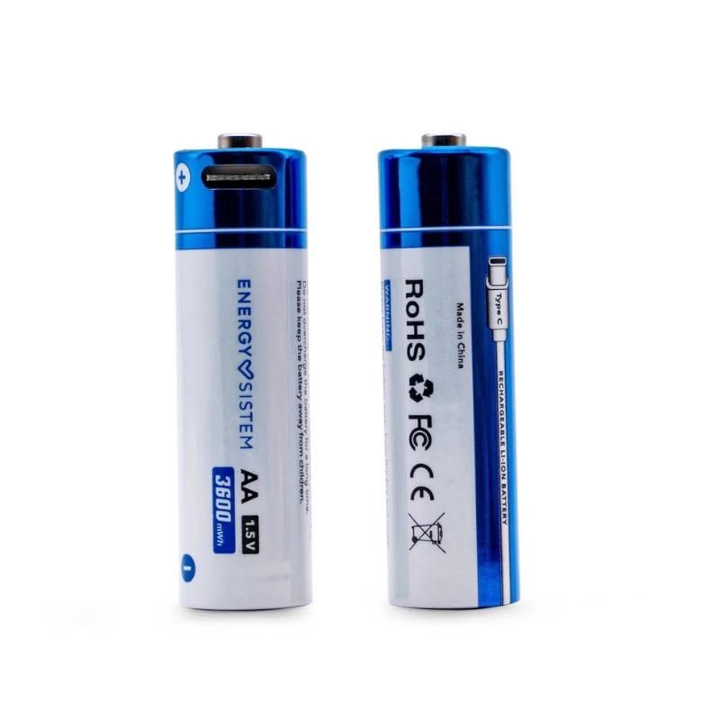 Energy Sistem Charge Pro C AA Rechargeable Batteries, 2-Pack