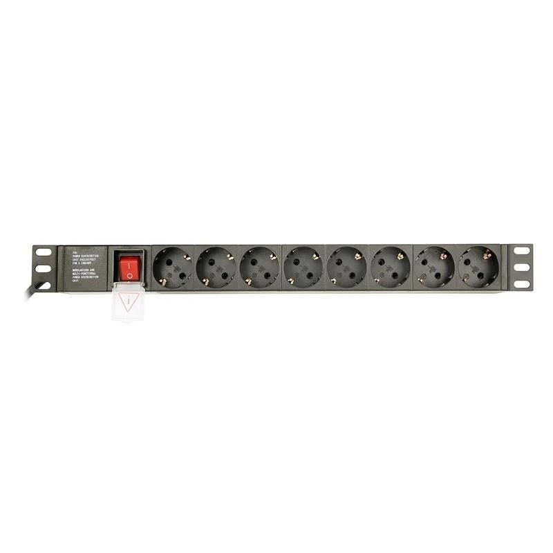 Baie rack ou accessoire GEMBIRD PDU 8 tomas Schuko1U, 10A,enchufe C14 3 m