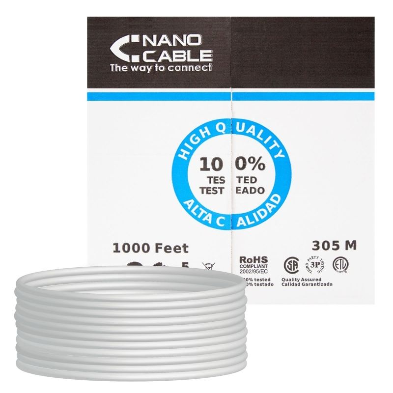 Câble, connecteur ou outil réseau NANOCABLE Bobina RJ45 CAT5E UTP Flexible 305Mts