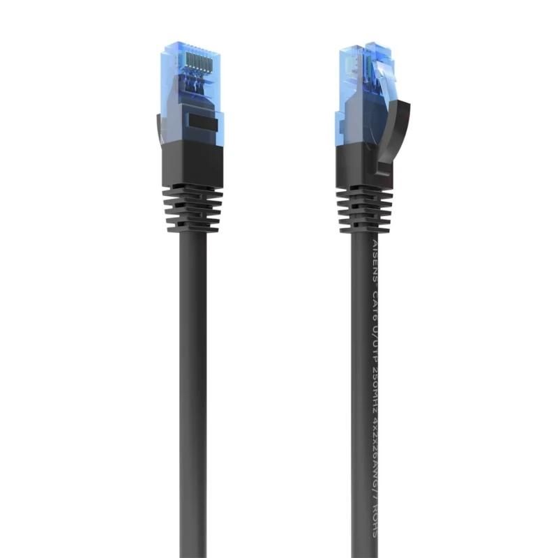Câble, connecteur ou outil réseau Aisens Cable RJ45 CAT.6 UTP AWG26 CCA noir 25cm