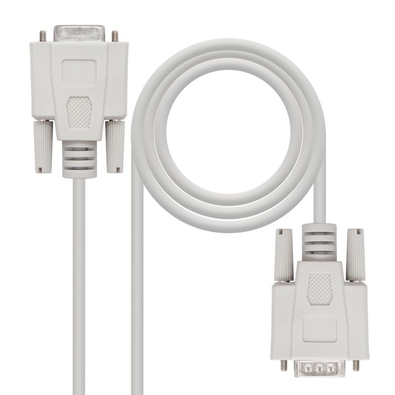 Cable o accesorio NANOCABLE Cable Serie RS232, DB9 M-H, Beige, 1.8m