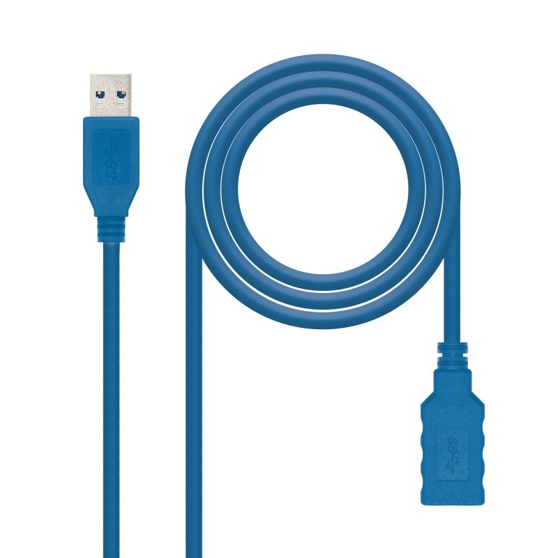 Cable o accesorio NANOCABLE Cable USB 3.0, A/M-A/H, Azul, 1 m