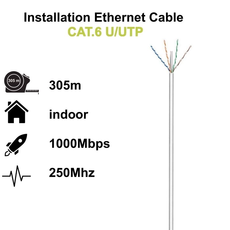 Cable o accesorio Ewent Bobina Cable Red Cat. 6 U/UTP, PVC, 305mt