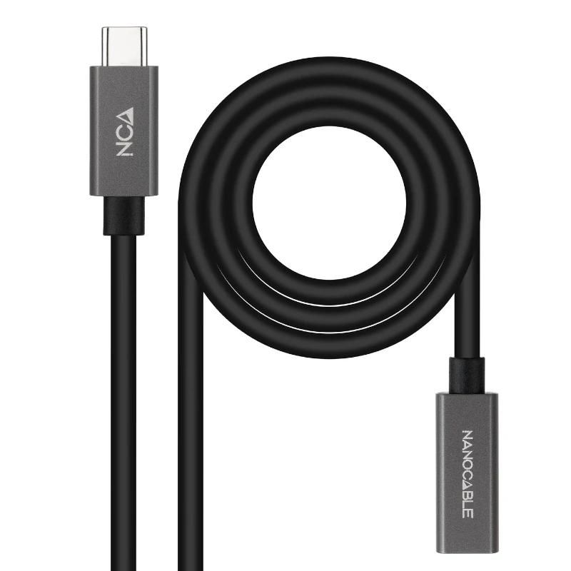 Cable o accesorio NANOCABLE Cable USB 3.2 Gen2 USB-C M/H 0,5 M Negro