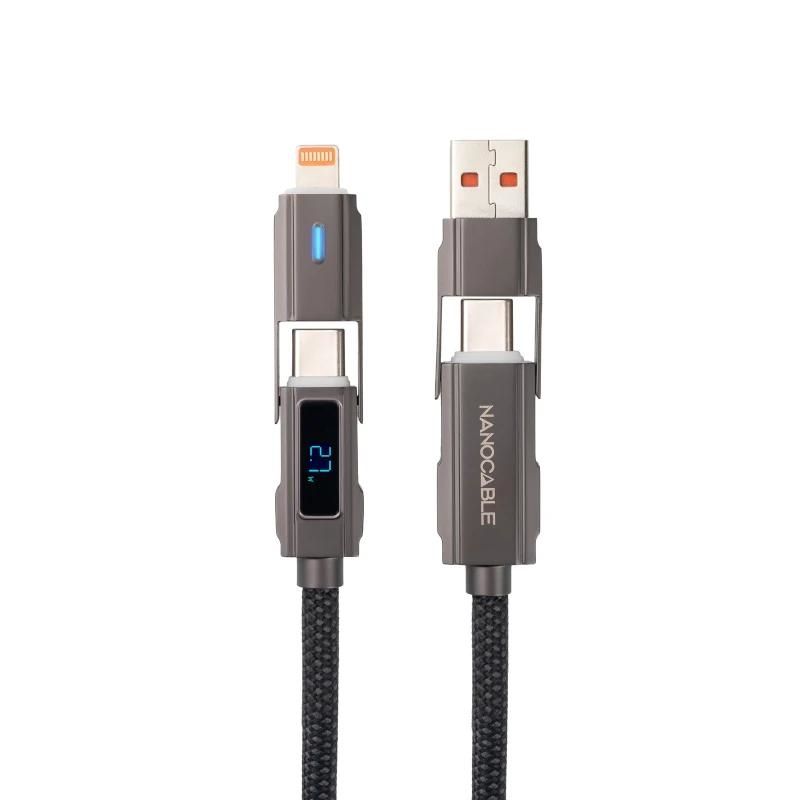 Cable o accesorio NANOCABLE Cable USB-C+USB-A/M-LIGHTNING+USB-C/M 1M