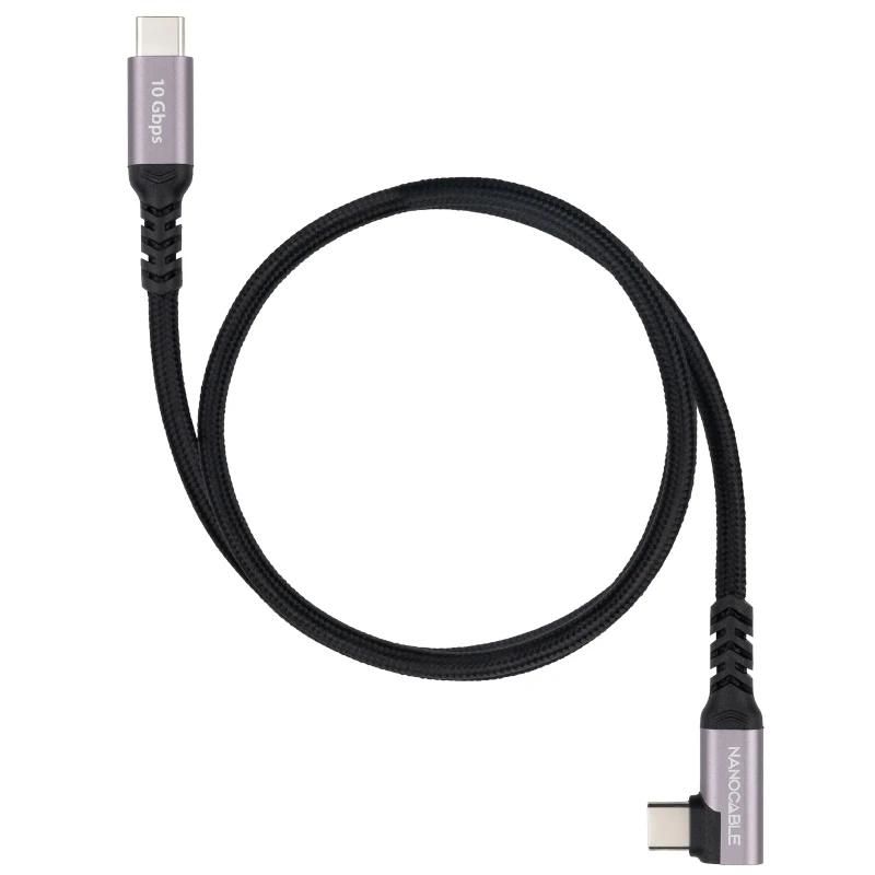 Cable o accesorio NANOCABLE Cable USB-C 3.2 GEN2 Acodado 100W 2 M